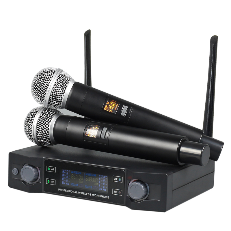 优质专业双通道无线麦克风系统舞台性能两种无线麦克风KTV唱歌麦克风